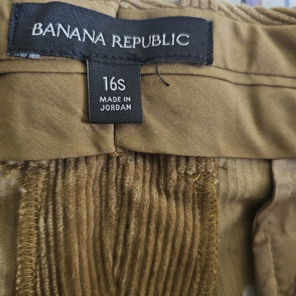 Banana Republic Tan Corduroy Ankle Pants. NWOT. Size 16 Short - Picture 4 of 4